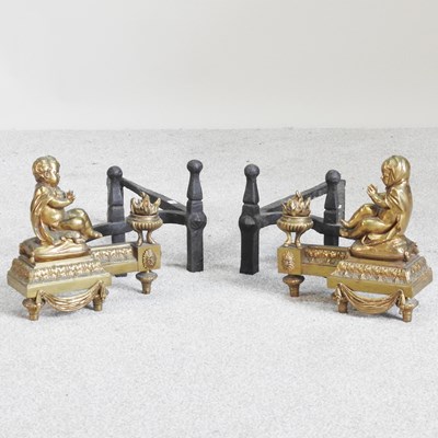 Lot 206 - A pair of early 20th century continental brass...