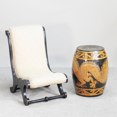 Lot 648 - A Chinese garden seat, 53cm high, together...