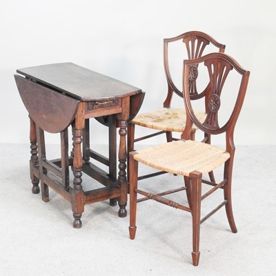 Lot 350 - A small 19th century oak gateleg table,...
