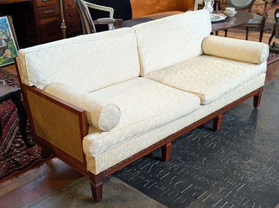 Lot 650A - A cream upholstered two-seater sofa