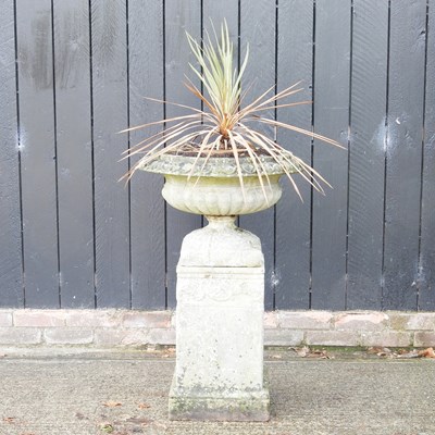 Lot 301 - A cast stone garden urn, of Classical style,...