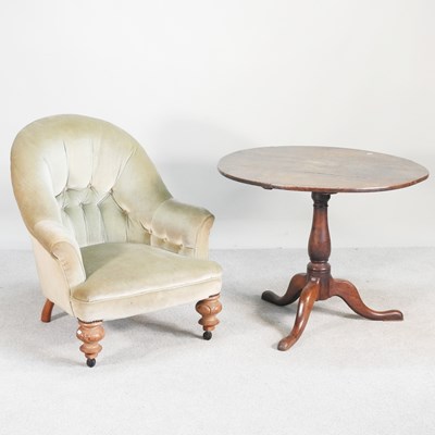 Lot 291 - A George III oak occasional table, on a tripod...