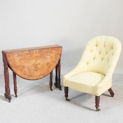 Lot 376 - A Victorian walnut sutherland table, together...