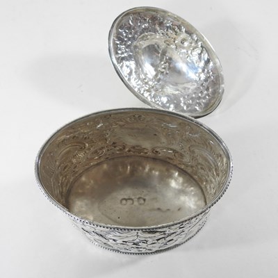 Lot 8 - A George III silver tea caddy, of oval shape...