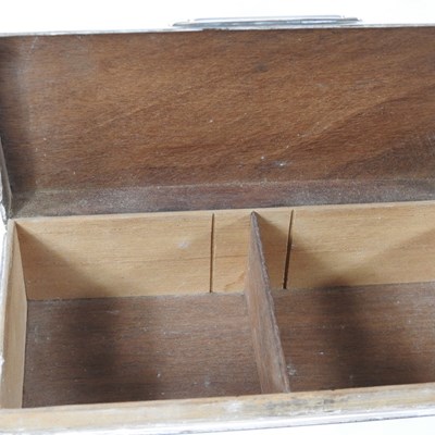 Lot 1 - A silver table cigarette box, with...