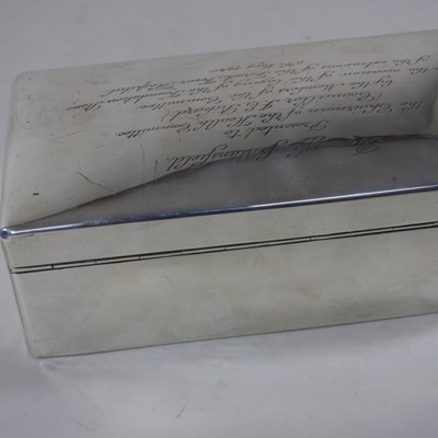 Lot 1 - A silver table cigarette box, with...