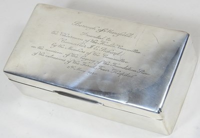 Lot 1 - A silver table cigarette box, with...