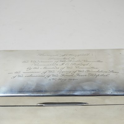 Lot 1 - A silver table cigarette box, with...