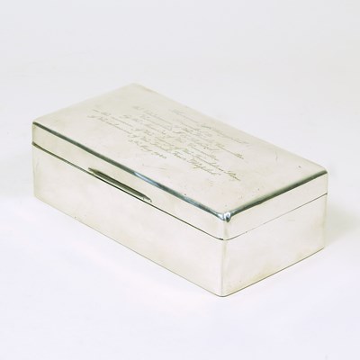 Lot 1 - A silver table cigarette box, with...