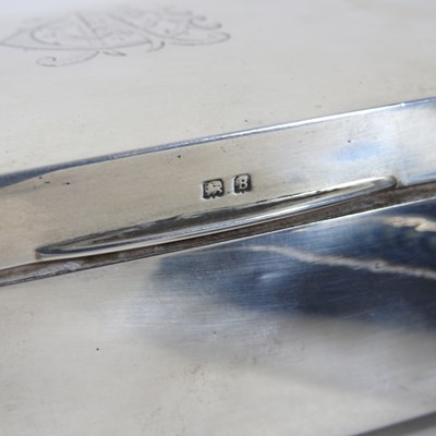 Lot 11 - An early 20th century silver table cigarette...