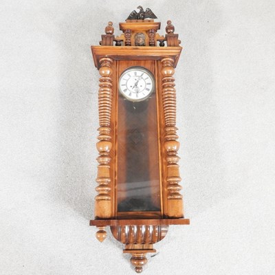 Lot 447 - A 19th century walnut cased Vienna style wall...