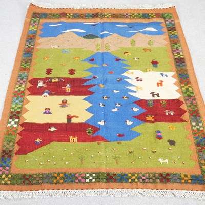 Lot 128 - A Persian qashgai kilim, with scattered raised...