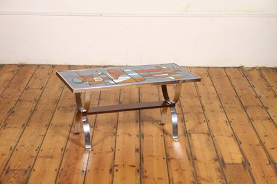 Lot 89 - A mid century tile-topped chrome coffee table