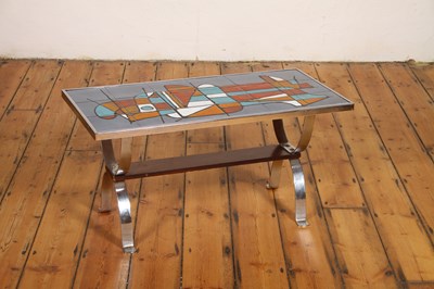 Lot 89 - A mid century tile-topped chrome coffee table