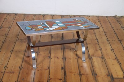 Lot 89 - A mid century tile-topped chrome coffee table