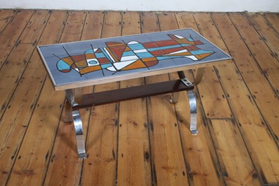 Lot 89 - A mid century tile-topped chrome coffee table