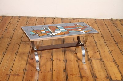 Lot 89 - A mid century tile-topped chrome coffee table