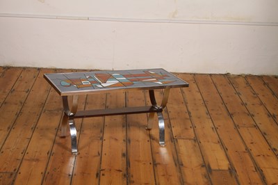 Lot 89 - A mid century tile-topped chrome coffee table