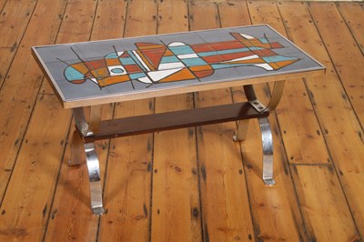 Lot 89 - A mid century tile-topped chrome coffee table