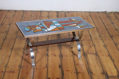 Lot 89 - A mid century tile-topped chrome coffee table