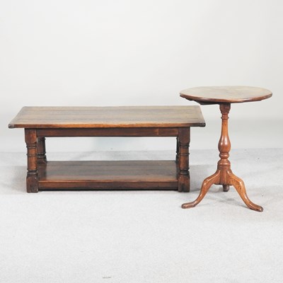 Lot 229 - A moder oak two tier coffee table, together...