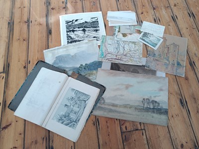 Lot 694 - A collection of watercolour landscapes,...