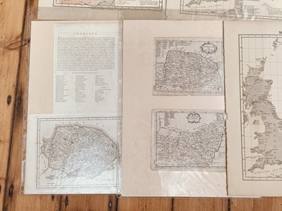 Lot 721 - A collection of antique maps, mostly Norfolk...