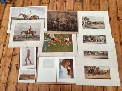 Lot 691 - A collection of antique prints of equestrian...