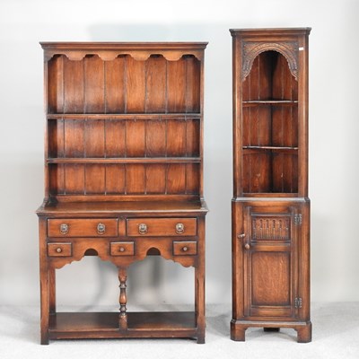 Lot 494 - A small mid 20th century oak dresser, with a...