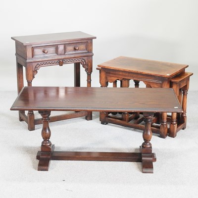 Lot 231 - A mid 20th century oak coffee table, 106cm...