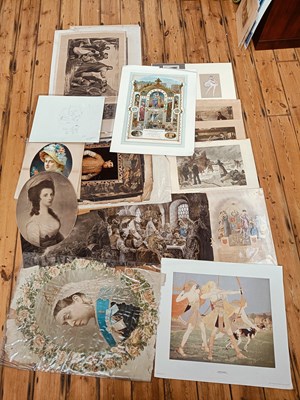 Lot 491 - A diverse collection of unframed prints, 20th...