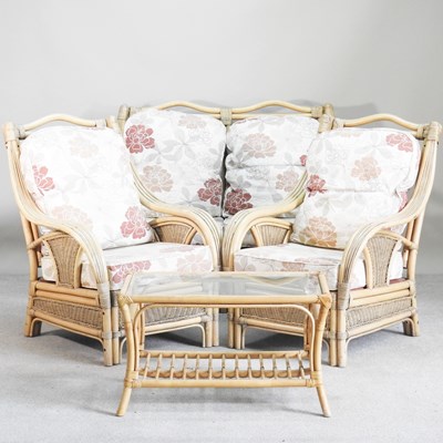 Lot 431 - A bamboo conservatory suite, comprised of a...