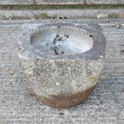 Lot 61 - A carved marble mortar, 24cm high