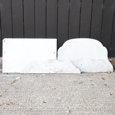 Lot 369 - A shaped marble top, 78 x 46cm, together with...