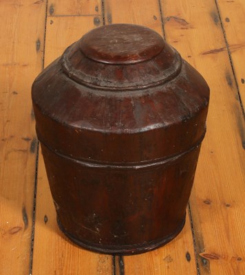 Lot 542 - A Chinese antique wooden pot or barrel