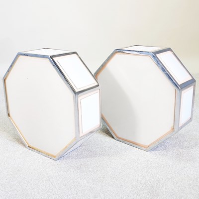 Lot 31 - A pair of Art Deco chrome ceiling lights, of...