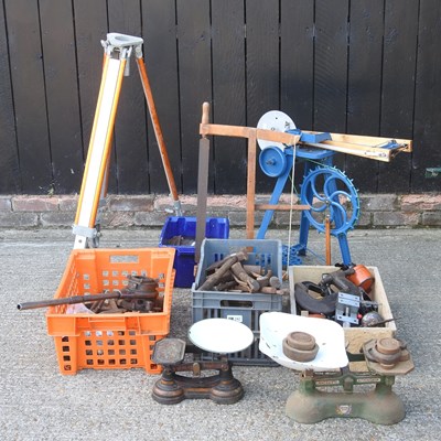 Lot 567 - A collection of blacksmiths tools, together...