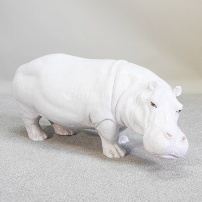 Lot 4 - A large white glazed terracotta model of a...