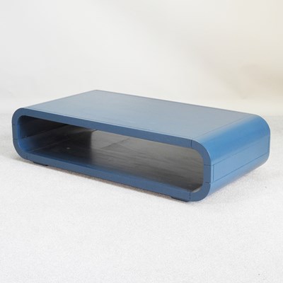 Lot 85 - A contemporary blue painted coffee table, of...