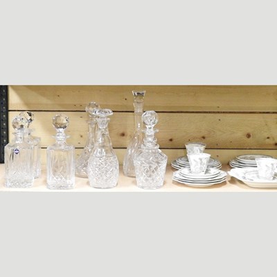 Lot 191 - A collection of seven various cut-glass decanters