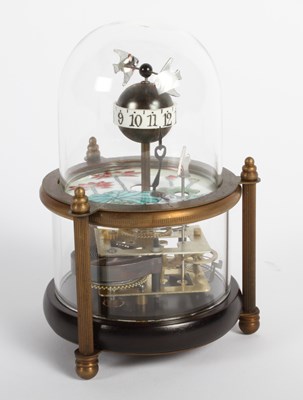 Lot 459 - A fish automaton clock, housed under a dome