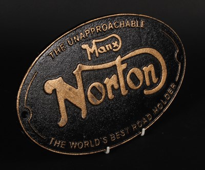 Lot 502 - A painted metal Norton advertising sign