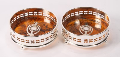 Lot 375 - A pair of faux tortoiseshell and silver plated...