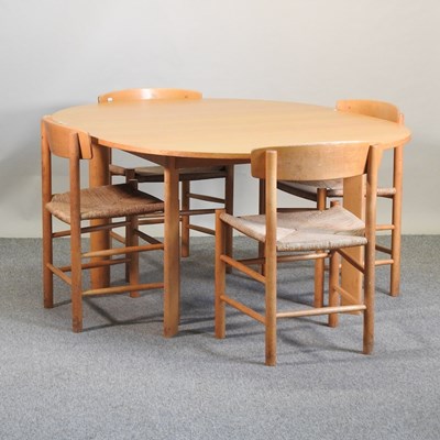 Lot 724 - A set of four Borge Morgensen 'J39' beech dining chairs