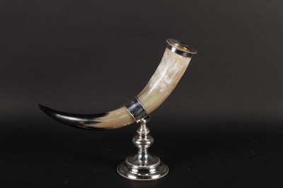 Lot 55 - A silver plated and horn vase