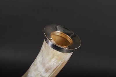 Lot 55 - A silver plated and horn vase