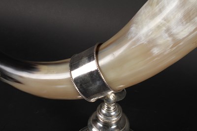 Lot 55 - A silver plated and horn vase