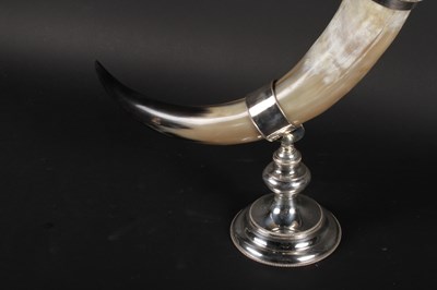 Lot 55 - A silver plated and horn vase