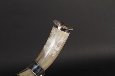 Lot 55 - A silver plated and horn vase