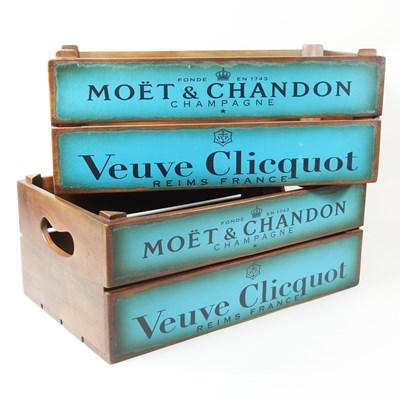 Lot 324 - A pair of wooden advertising champagne boxes (2)